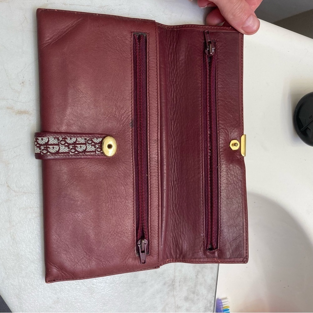Dior vintage burgandy leather wallet - Picture 11 of 14